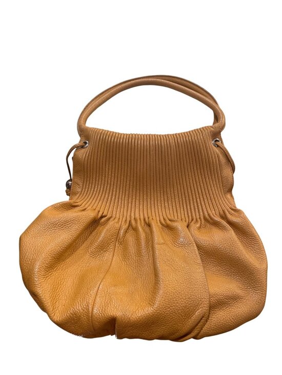 Bodhi Handbags - Bodhi wms handmade mustard leather large hobo shoulder bag 13'x13" SKU 10,014